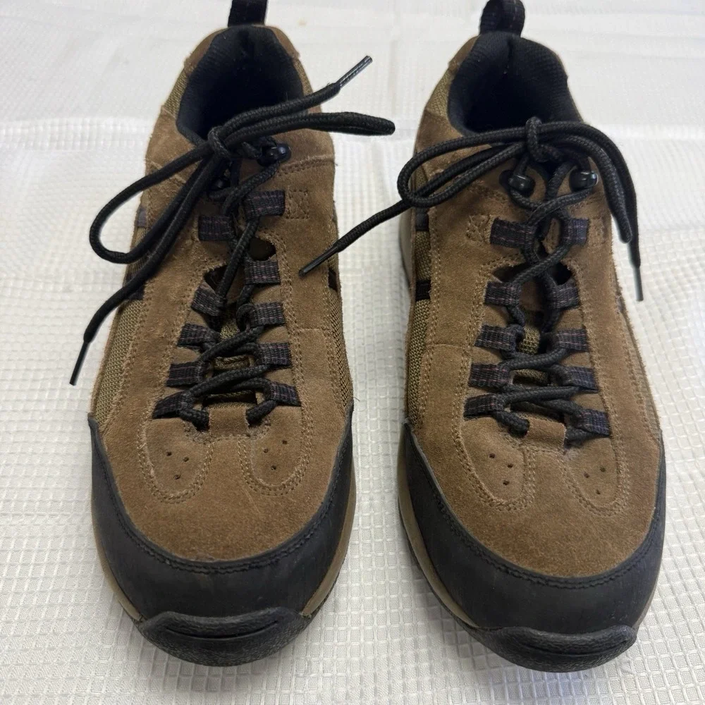 Lands End‎ 10 B Mens Hiking Shoes Brown Suede Walking Outdoor Water Resistant